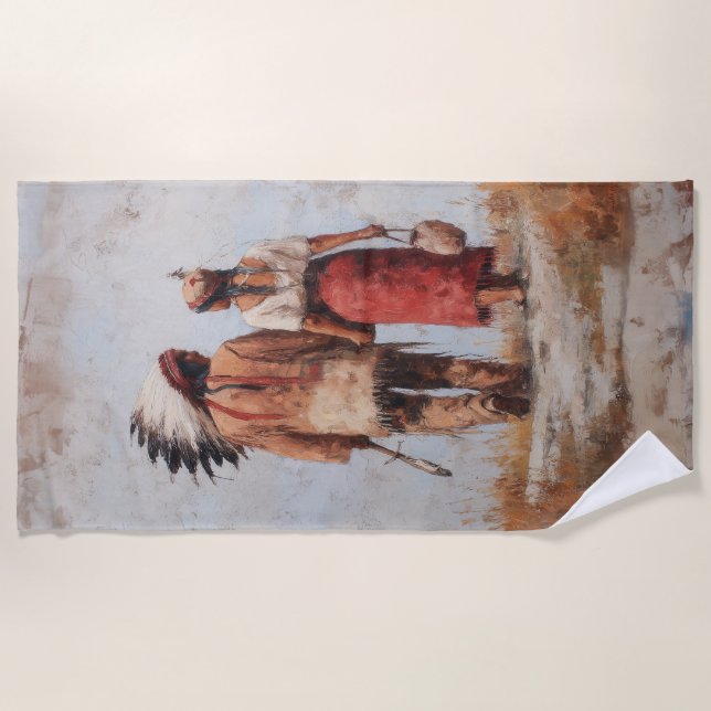 Indianer-Paar Strandtuch (Vorderseite)