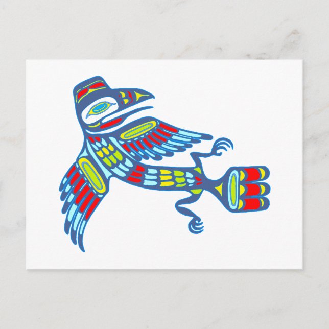 Indianer Rabe Native American Raven Postkarte (Vorderseite)