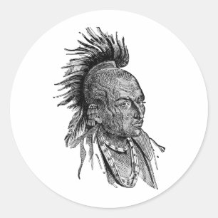 Indianer Runder Aufkleber