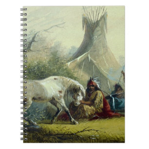 Indianer und sein Pferd 1858 Notizblock