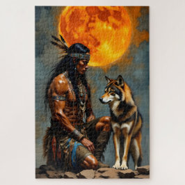 Indianer und Wolf