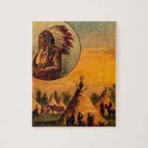 Indianer Vintage-Magie-Laternenbild