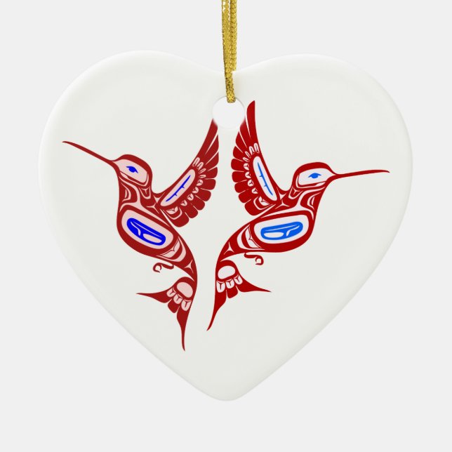 Indianer Vögel Native American birds Keramikornament (Vorne)