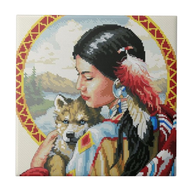 Indianeramerikaner Fliese (Vorderseite)