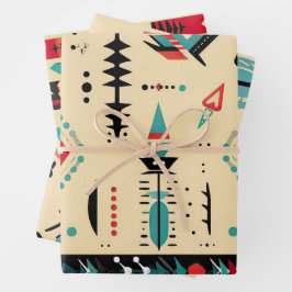 Indianeramerikaner gemustert geschenkpapier set