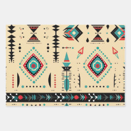 Indianeramerikaner gemustert geschenkpapier set