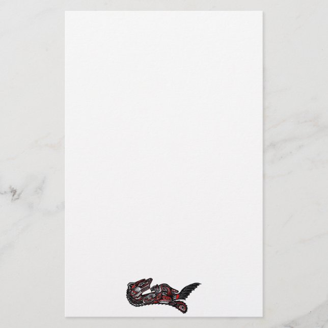 Indianeramerikaner Haida Art Otter Illustration Briefpapier (Vorderseite)