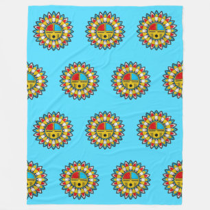 Indianeramerikaner KACHINA - TAWA Sun Mask 2 Fleecedecke