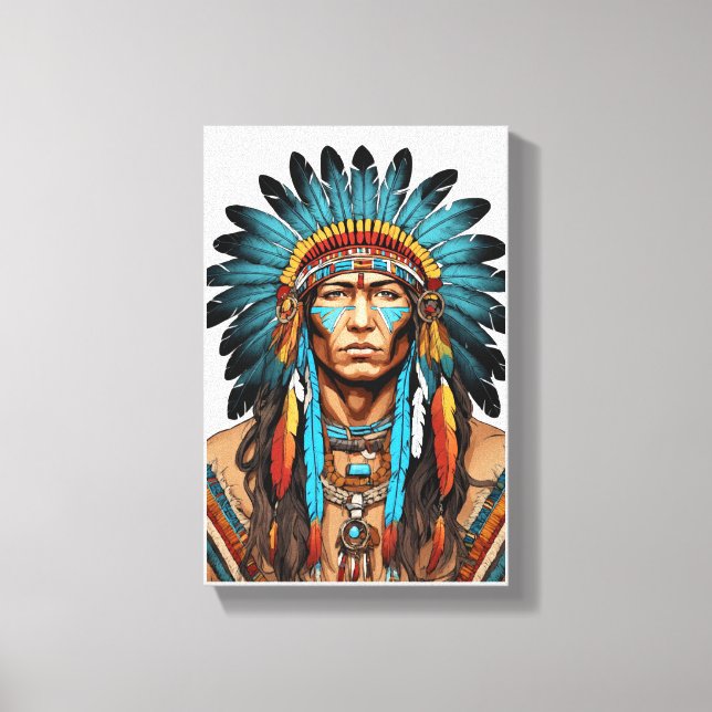 Indianeramerikaner Leinwanddruck (Vorderseite)