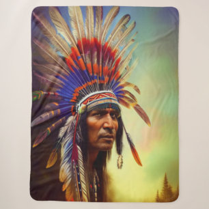 Indianeramerikaner Ojibwe Sherpa Blanket Sherpadecke