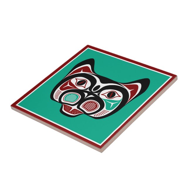 Indianeramerikaner Red Black Vector Haida Art Kitt Fliese (Seite)