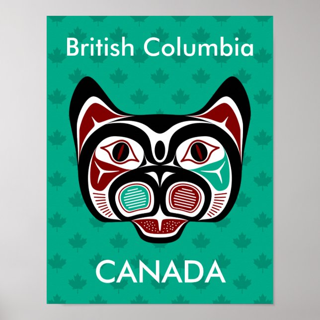 Indianeramerikaner Red Black Vector Haida Art Kitt Poster (Vorne)