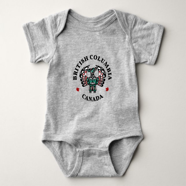 Indianeramerikaner Rosa Haida Thunderbird Baby Strampler (Vorderseite)