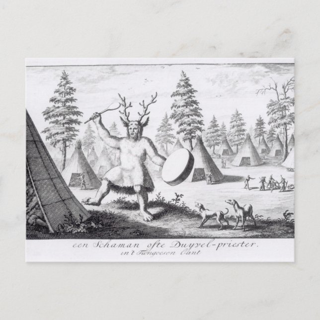 Indianeramerikaner Shaman Postkarte (Vorderseite)