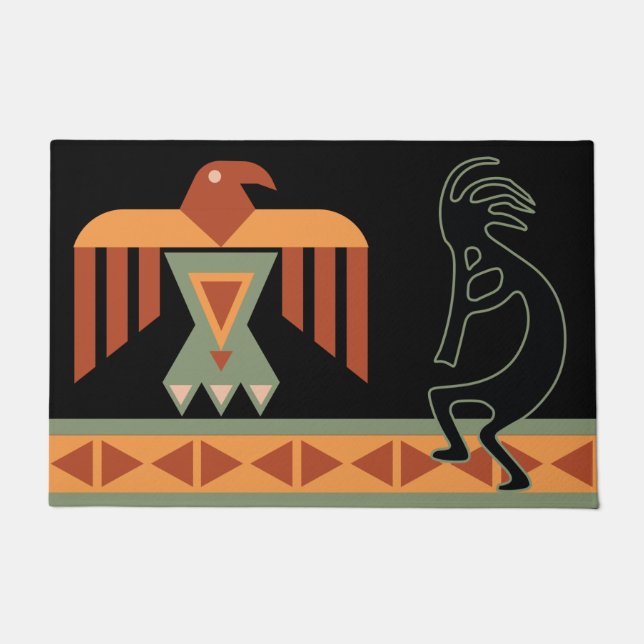 Indianeramerikaner Southwestern Kokopelli Fußmatte (Vorderseite)