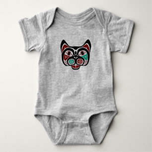 Indianeramerikanisch Red White Black Haida Kitty Baby Strampler