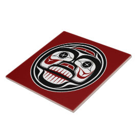 Indianeramerikanisch Rotes Schwarzes Haida Art Wee Fliese