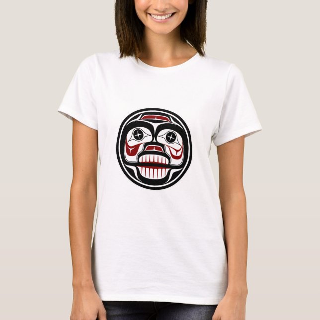 Indianeramerikanisch Rotes Schwarzes Haida Wachtsc T-Shirt (Vorderseite)