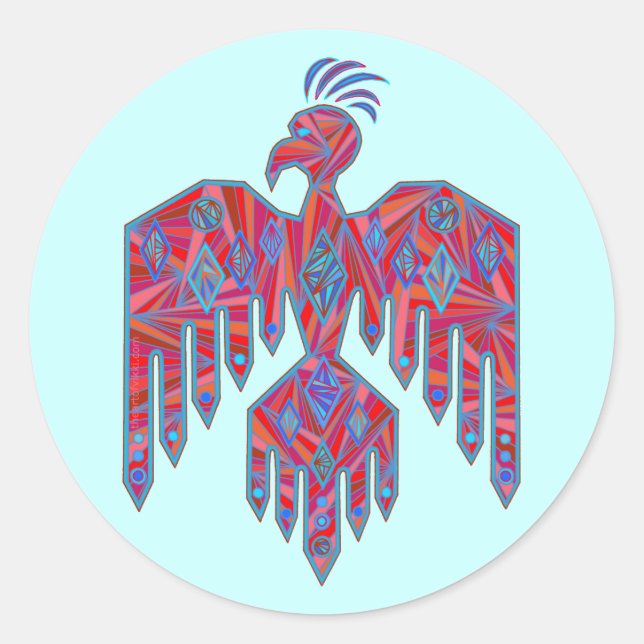 Indianeramerikanische Thunderbird-Symbol-Decals Runder Aufkleber (Vorderseite)