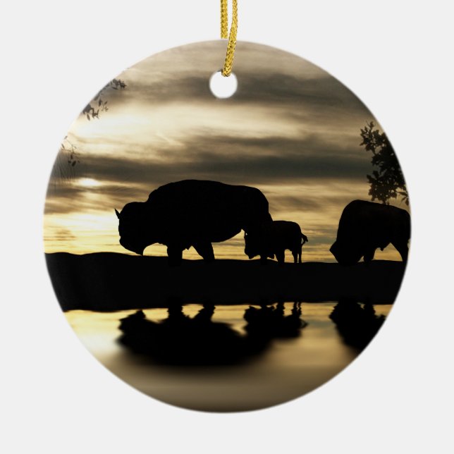 Indianeramerikanischer Buffalo Weihnachtsschmuck (Vorne)