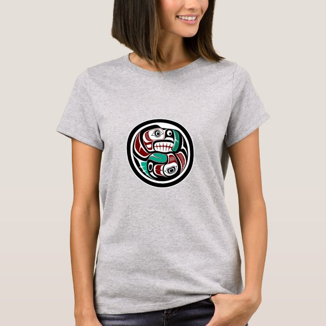 Indianeramerikanischer Roter Schwarz-weiß Haida Ot T-Shirt (Vorderseite)