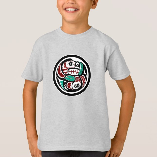 Indianeramerikanischer Roter Schwarz-weiß Haida Ot T-Shirt (Vorderseite)