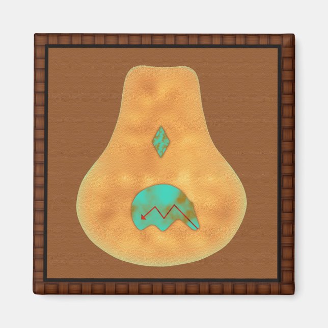 Indianeramerikanischer Zuni-Bär Magnet (Vorne)