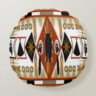 Indianerbärenkranke Rundes Kissen