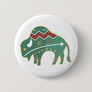 Indianerbison, grün button