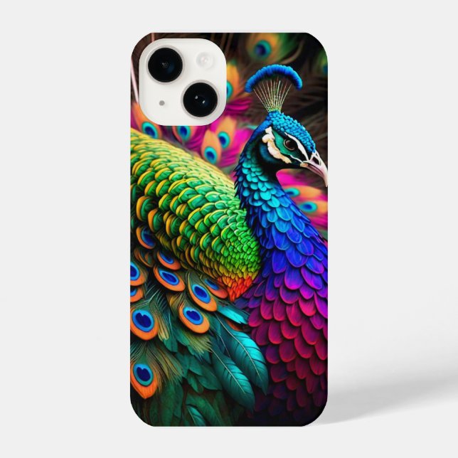 Indianerblaue Pfauengehäuse für iPhone14 iPhone 14 Hülle (Rückseite)