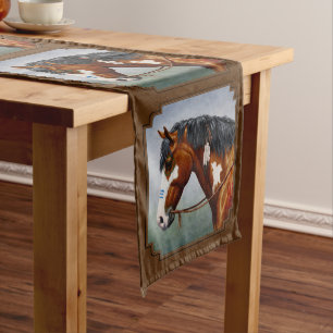 Indianerbucht Pinto Horse Brown Mittelgroßer Tischläufer