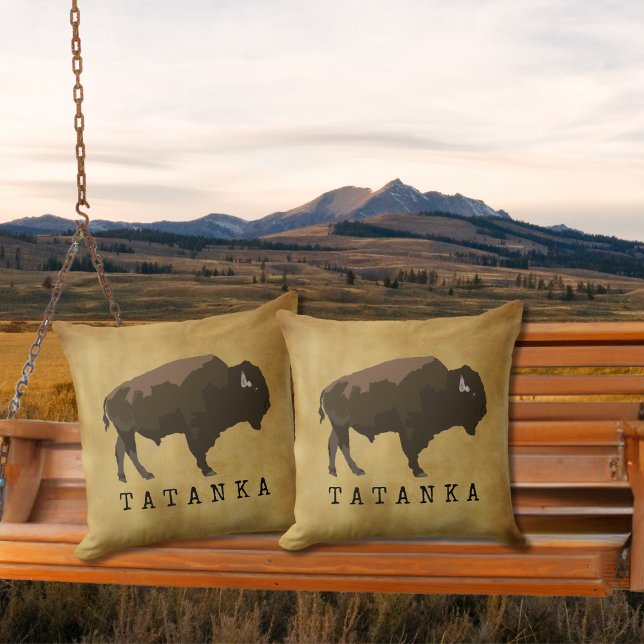 Indianerbüffalo | Bison | Zeichnend Tatanka Kissen (Von Creator hochgeladen)