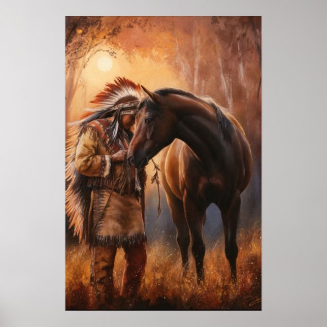 Indianerdrucke, Werteplakatpapier (Matte) Poster (Vorne)