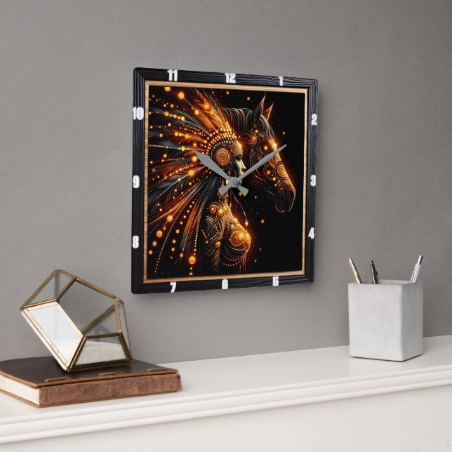 Indianererbe Quadratische Wanduhr (Büro)