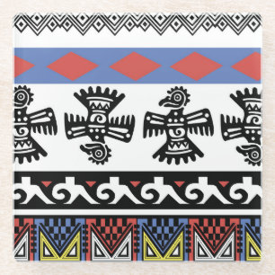 Indianerethnische Illustration Glasuntersetzer