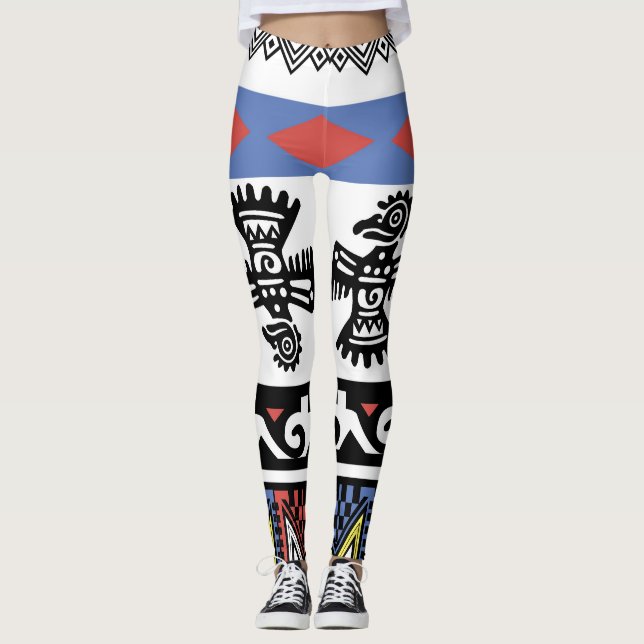 Indianerethnische Illustration Leggings (Vorderseite)
