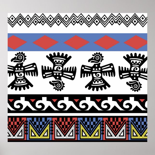 Indianerethnische Illustration Poster (Vorne)