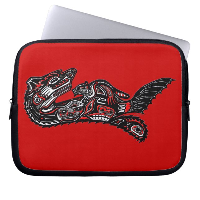 Indianerin Haida Otter Art Laptop Sleeve (Vorderseite)