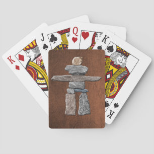 Indianerin Inuit Eskimo Inukshuk Spielkarten
