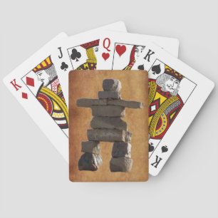 Indianerin Inuit Eskimo Inukshuk Spielkarten