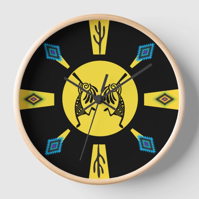 Indianerin Kokopelli Sun Southwestern Uhr (Vorderseite)