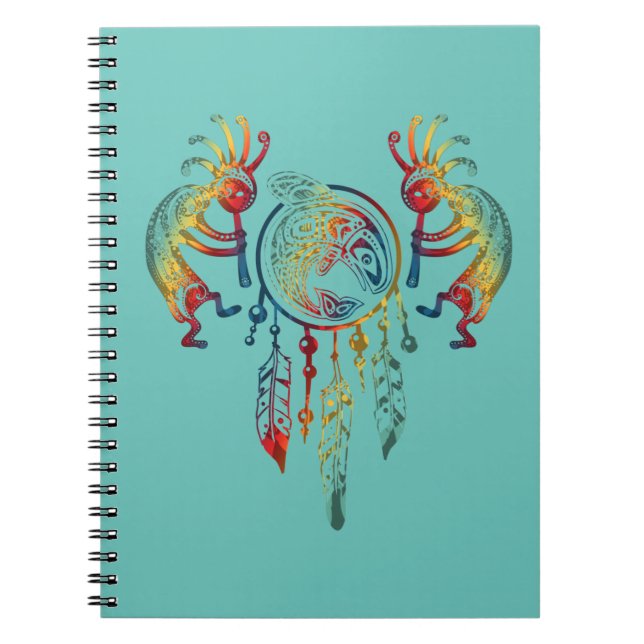 Indianerin Kokopelli Whale Dreamcatcher 1 Notizblock (Vorderseite)