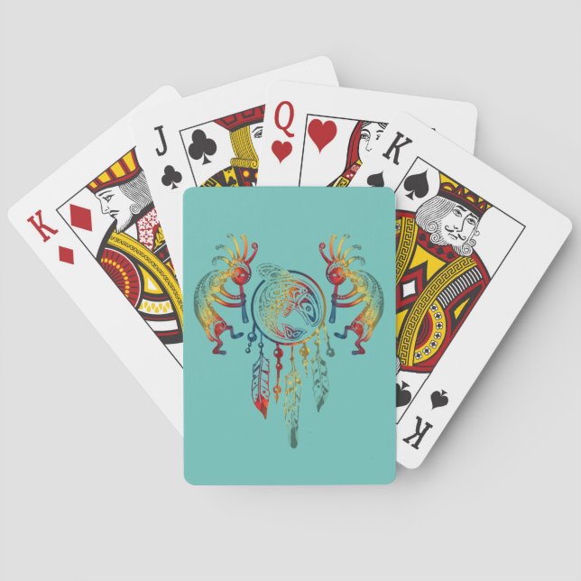 Indianerin Kokopelli Whale Dreamcatcher 1 Spielkarten (Rückseite)