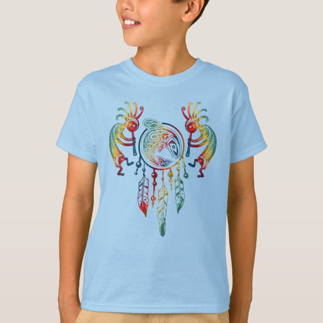 Indianerin Kokopelli Whale Dreamcatcher 1 T-Shirt (Vorderseite)
