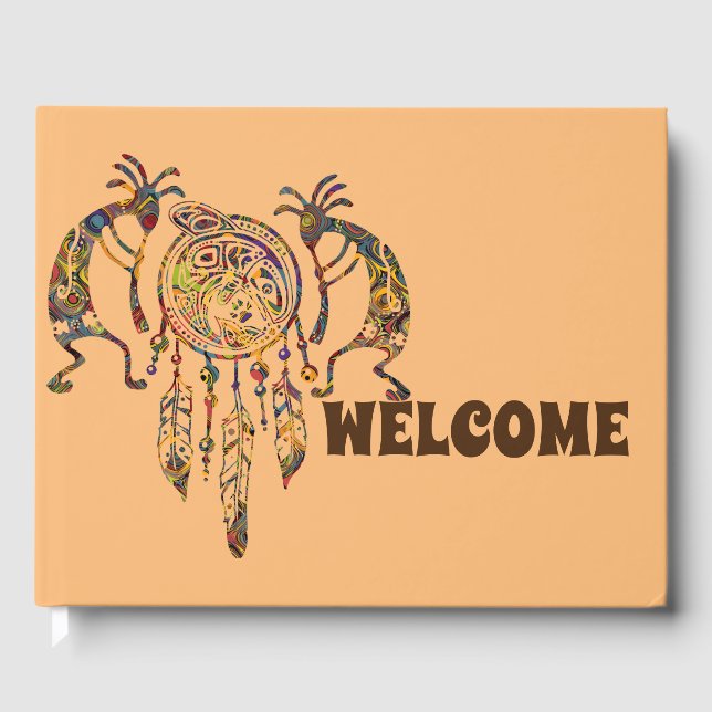 Indianerin Kokopelli Whale Dreamcatcher 2 Gästebuch (Vorderseite)
