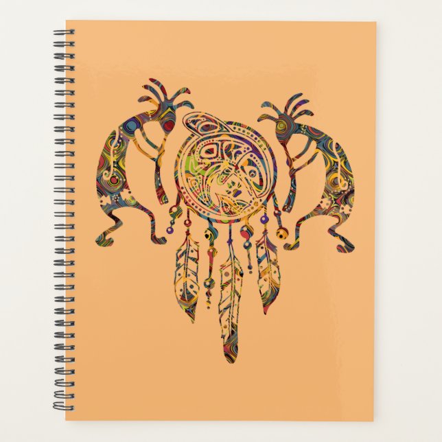 Indianerin Kokopelli Whale Dreamcatcher 2 Planer (Vorderseite)