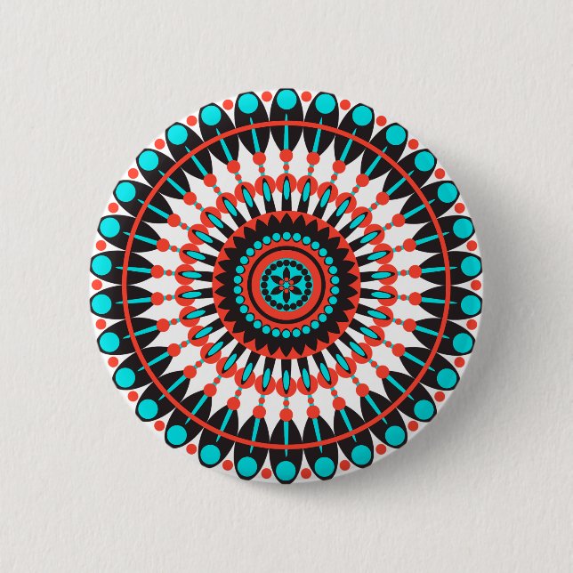 Indianerin Mandala Button (Vorderseite)