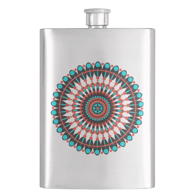 Indianerin Mandala Flachmann (Vorderseite)