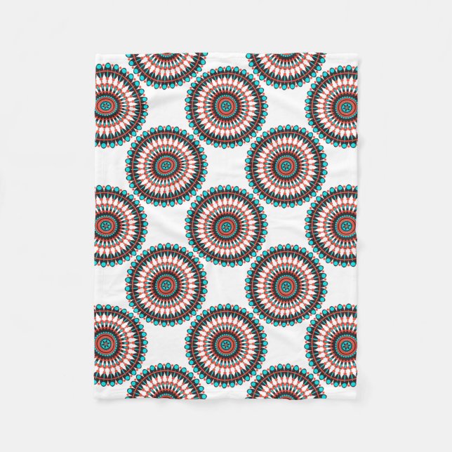 Indianerin Mandala Fleecedecke (Vorderseite)