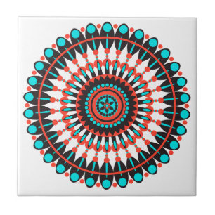 Indianerin Mandala Fliese